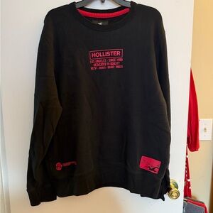 Hollister Black Sweatshirt with Red Details